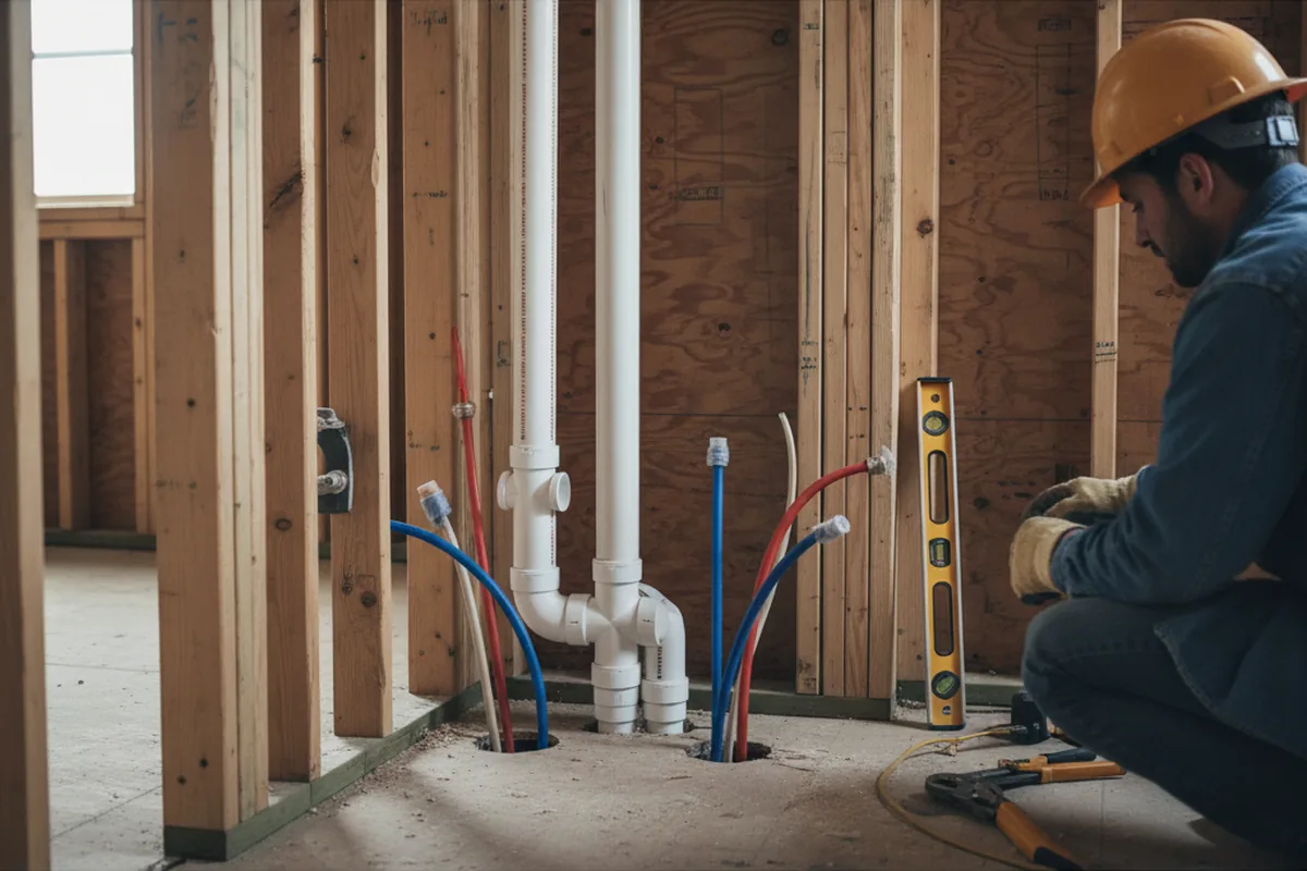 Drain and supply rough-in during Garbage Disposal Repair in Merry Hill